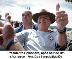 Presidente Bolsonaro, aps sair de um churrasco - Foto: Dida Sampaio/Estado