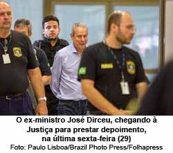 O ex-ministro Jos Dirceu, chegando  Justia para prestar depoimento, na ltima sexta-feira (29) - Paulo Lisboa/Brazil Photo Press/Folhapress