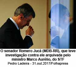 O senador Romero Juc (MDB-RR), que teve investigao contra ele arquivada pelo ministro Marco Aurlio, do STF - Pedro Ladeira - 31.out.2017/Folhapress