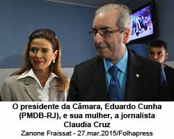 O presidente da Cmara, Eduardo Cunha (PMDB-RJ), e sua mulher, a jornalista Claudia Cruz - Foto: Zanone Fraissat - 27.mar.2015/Folhapress