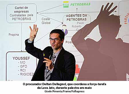 Folha de So Paulo - 10/10/15 - O procurador Deltan Dallagnol, que coordena a fora-tarefa da Lava Jato, durante palestra em maio - Gisele Pimenta/Frame/Folhapress