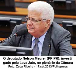 Folha de So Paulo - 23/10/15 - O deputado Nelson Meurer (PP-PR), investigado pela Lava Jato, no plenrio da Cmara - Foto: Zeca Ribeiro - 17.set.2013/Folhapress