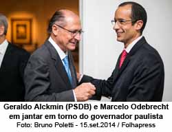 Geraldo Alckmin (PSDB) e Marcelo Odebrecht em jantar em torno do governador paulista - Foto: Bruno Poletti - 15.set.2014 / Folhapress