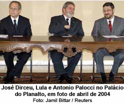 Dirceu, Lula em abril de 2004 - Foto: Jamil Bittar / Reuters