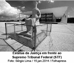 Esttua da Justia, em frente ao prdio do Supremo - Foto: Sergio Lima / 15.jan.14 / Folhapress