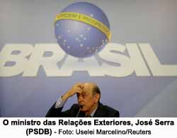 O ministro das Relaes Exteriores, Jos Serra (PSDB) - Foto: Uselei Marcelino/Reuters