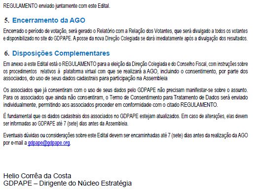 GDPAPE - Comunicado 146 - 05/03/2022
