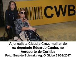 A jornalista Claudia Cruz, mulher do ex-deputado Eduardo Cunha, no Aeroporto de Curitiba - Geraldo Bubniak / Agncia O Globo 23/03/2017