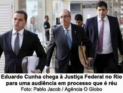 Eduardo Cunha chega  Justia Federal no Rio para uma audincia em processo que  ru - Pablo Jacob / Agncia O Globo