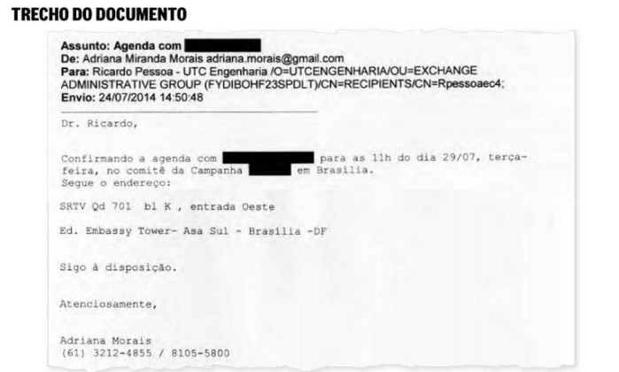 O Globo - 02/10/2015 - E-mail sobre reunio do dono da UTC no comit de Dilma - Reproduo