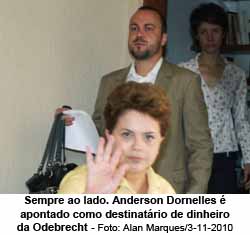 Sempre ao lado. Anderson Dornelles  apontado como destinatrio de dinheiro da Odebrecht - Foto: Alan Marques/3-11-2010