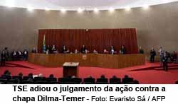 TSE adiou o julgamento da ao contra a chapa Dilma-Temer - EVARISTO SA / AFP