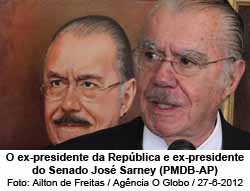 O ex-presidente da Repblica e ex-presidente do Senado Jos Sarney (PMDB-AP) - Foto: Ailton de Freitas / Agncia O Globo / 27-6-2012