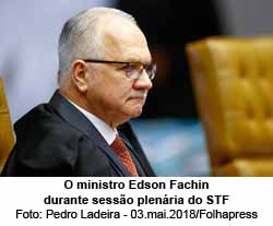 Ministro Edson Fachin, do STF - Foto: Pedro Ladeira / 23.05.2018 / Folhapress