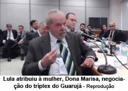Lula atribuiu  mulher, Dona Marisa, negociao do trplex do Guaruj - Reproduo