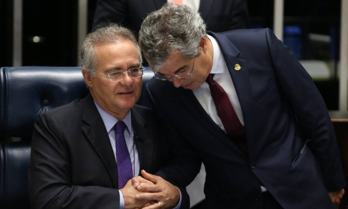 Renan e o vice do Senado, Jorge Viana (PT) - Ailton de Freitas / Agncia O Globo