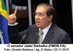 O senador Jader Barbalho (PMDB-PA) - Givaldo Barbosa / Agncia O Globo / 25-11-2015