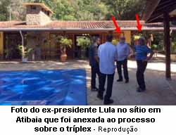 Foto do ex-presidente Lula no stio em Atibaia - Reproduo