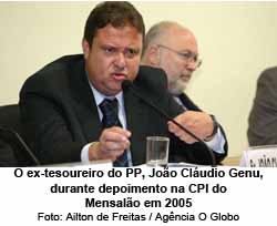 Joo Cludio Genu na CPI do Mensalo em 2005- Foto: Aiton de Freitas / O Globo