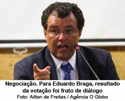 Negociao. Para Eduardo Braga, resultado da votao foi fruto de dilogo - Ailton de Freitas / Agncia O Globo