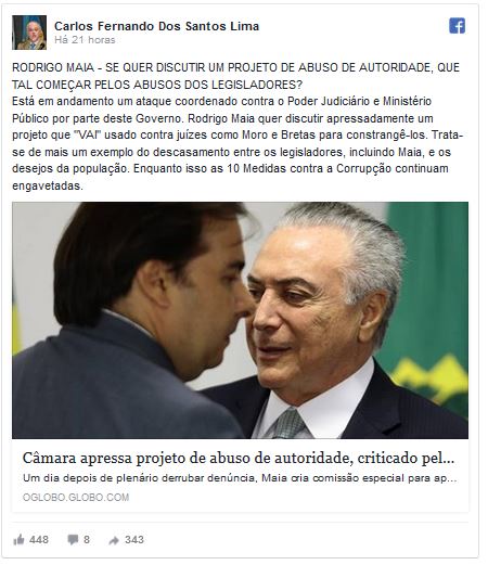 Carlos Fernando denuncia governo - O Globo / 28.10.2017