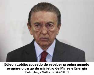 O Globo - 29/06/2015 - Edison Lobo: acusado de receber propina quando ocupava o cargo de ministro de Minas e Energia - Jorge William/14-2-2013