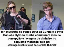 MP investiga se Felipe Dytz da Cunha e a irm Danielle Dytz da Cunha cometeram atos de corrupo e lavagem de dinheiro no esquema montado pelo pai - Montagem sobre fotos de Geraldo Bubniak
