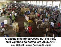 O abastecimento da Ceasa-RJ, em Iraj, est voltando ao normal nesta tera-feira (29.05.208 - Gabriel Paiva / Agncia O Globo