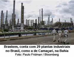 O Globo - 30/10/2015 - Braskem, conta com 29 plantas industriais no Brasil, como a de Camaari, na Bahia - Paulo Fridman / Bloomberg