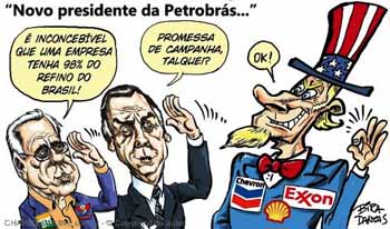 A entrega da Petrobras - Charge: Bira