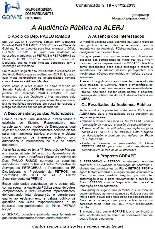 Comunicado 16/2013