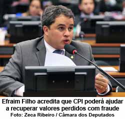 Efraim Filho acredita que CPI poder ajudar a recuperar valores perdidos com fraude - Foto: Zeca Ribeiro / Cmara dos Deputados