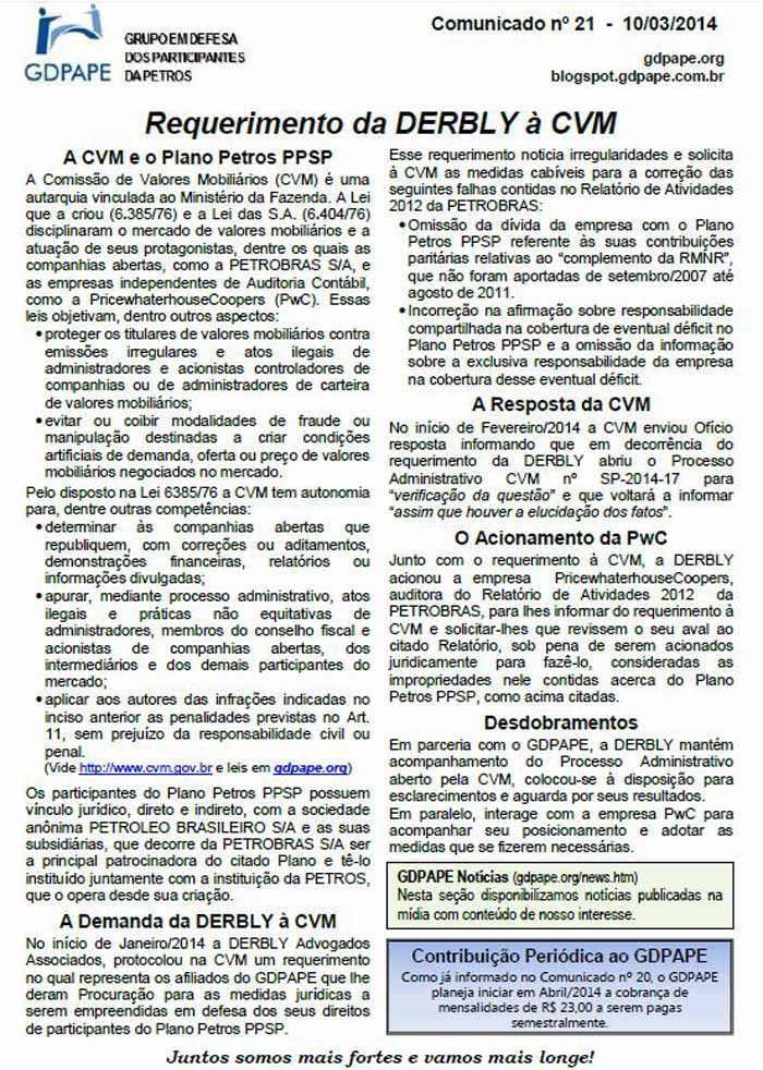 Comunicado 21/2014