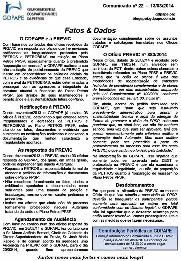 Comunicado 22/2014
