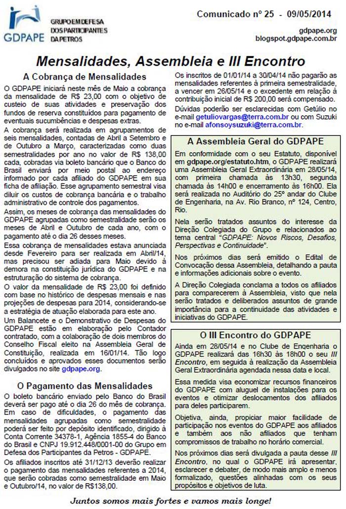 Comunicado 25/2014