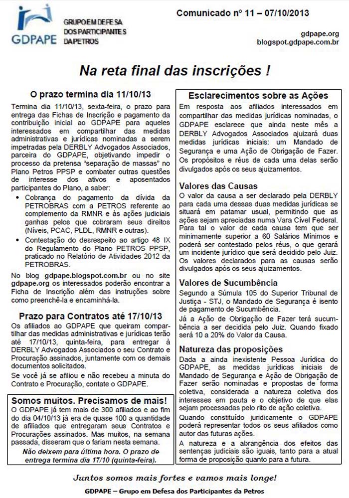 Comunicado 11/13