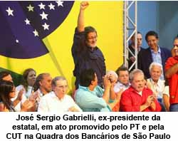 Jos Sergio Gabrielli, ex-presidente da Petrobras, em ato do PT e CUT, SP 