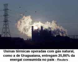 Usinas trmicas operadas com gs natural, como a de Uruguaiana, entregam 25,86% da energai consumida no pas - Reters