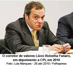 O corretor de valores Lúcio Bolonha Funaro, em depoimento a CPI, em 2010 - Foto: Lula Marques - 28.abr.2010 / Folhapress