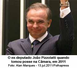 O ex-deputado João Pizzolatti quando tomou posse na Câmara, em 2011 - Foto: Alan Marques - 13.jul.2011/Folhapress