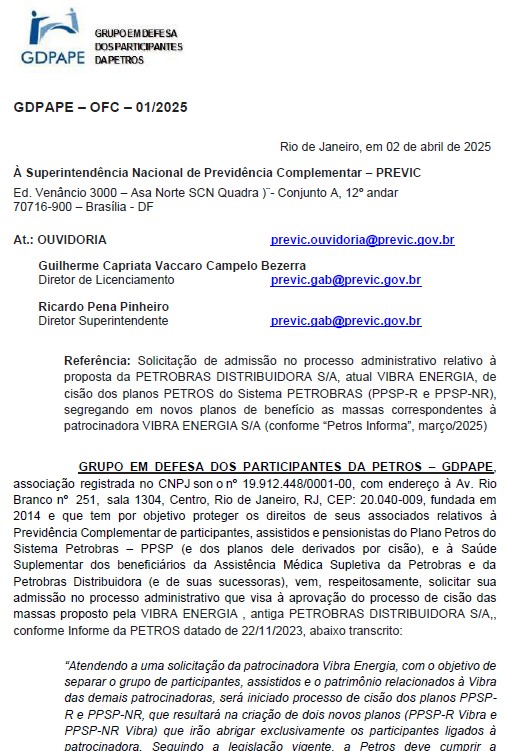 GDPAPE - GDPAPE  OFC  01/2025 - 02.04.2025
