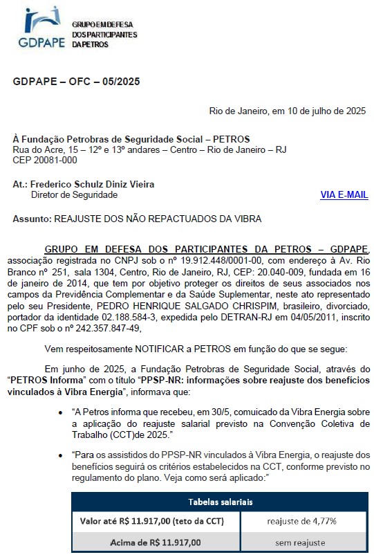 GDPAPE - GDPAPE  OFC  05/2025 - 10.07.20255