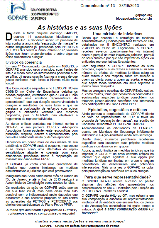 Comunicado 13/2013