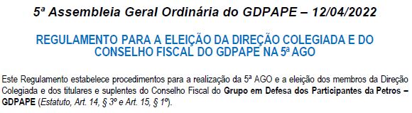 GDPAPE - Comunicado 145 - 05/03/2022