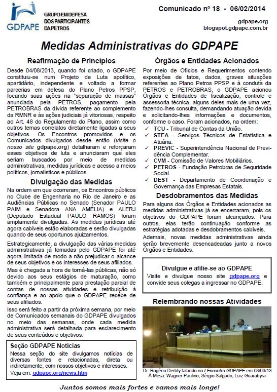 Comunicado 18/2014