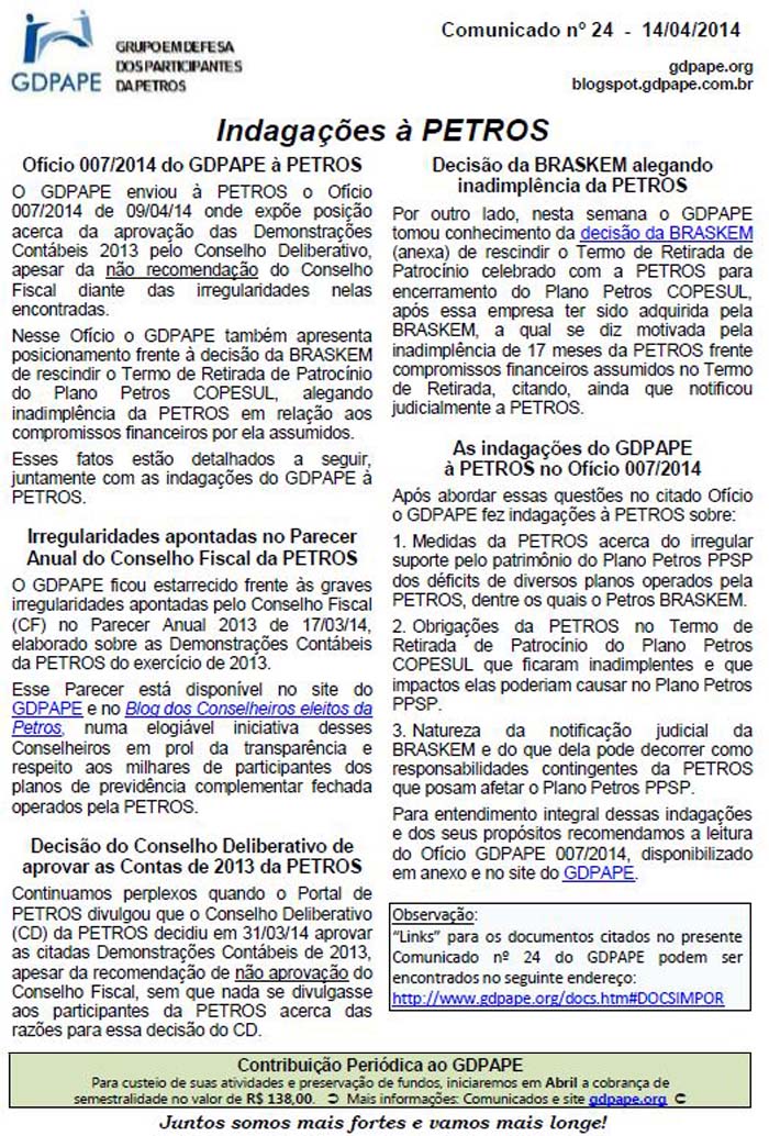 Comunicado 24/2014