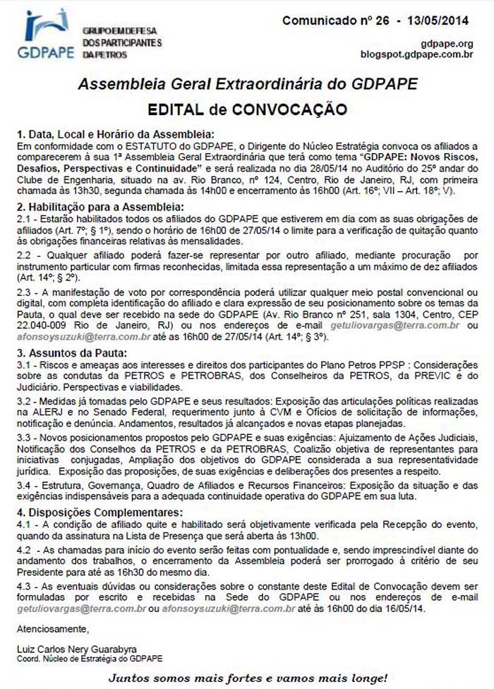Comunicado 26/2014
