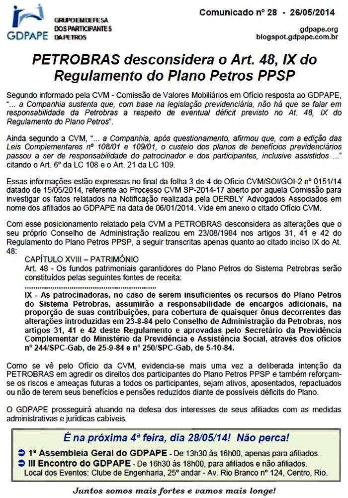 Comunicado 28/2014