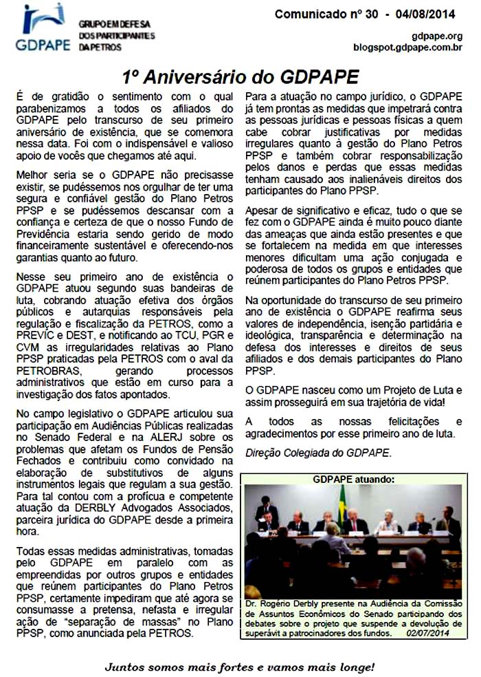 Comunicado 30/2014