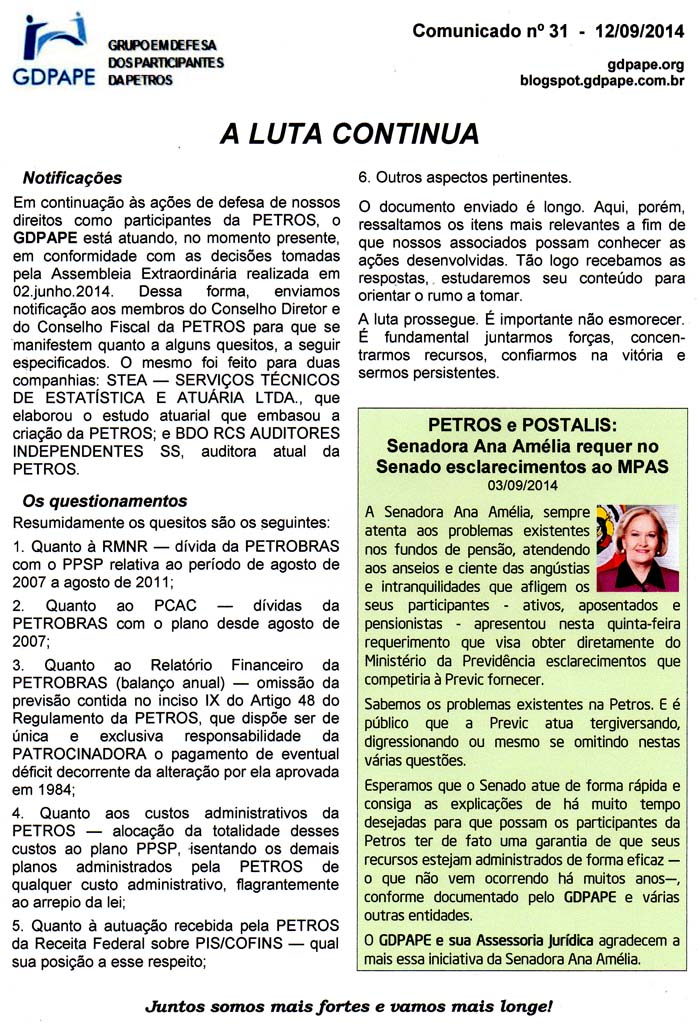 Comunicado 31/2014